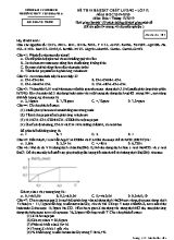 Đề thi khảo sát chất lượng môn Hóa học Lớp 12 - Mã đề 101 - Năm học 2019-2020 - Trường THPT Yên Khánh A